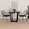 Baxton Studio Ballerina Modern Bohemian Black Finished Rattan and Metal 2-Piece Dining Chair Set, PR 231-2PC-12823-ZORO - alternate 3